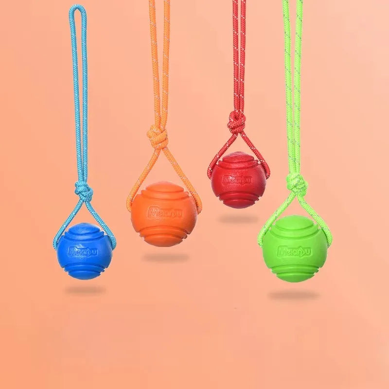 Dog Training Ball on Rope Cotton Nontoxic Durable Interactive Dog Toy for Small Large Dogs Tugging Throwing Catching Chewing