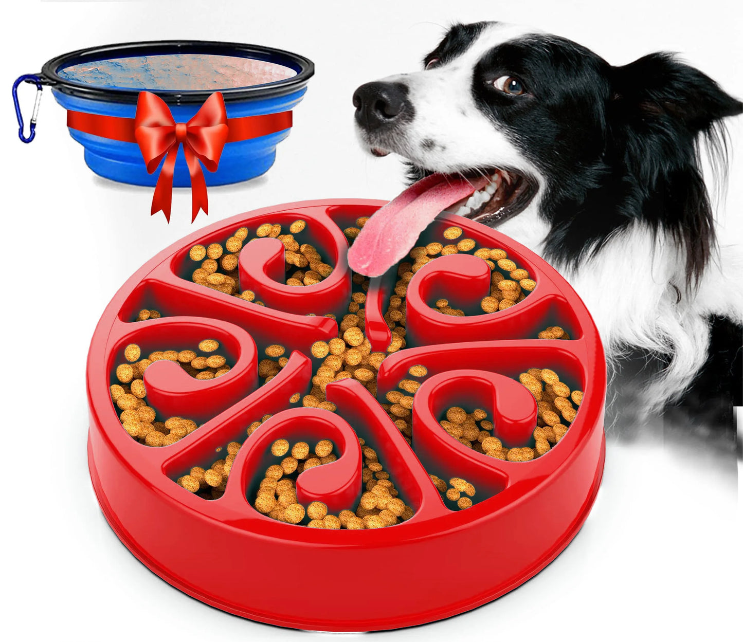Gamelle anti-glouton pour chien – Antidérapante, grands et petits chiens