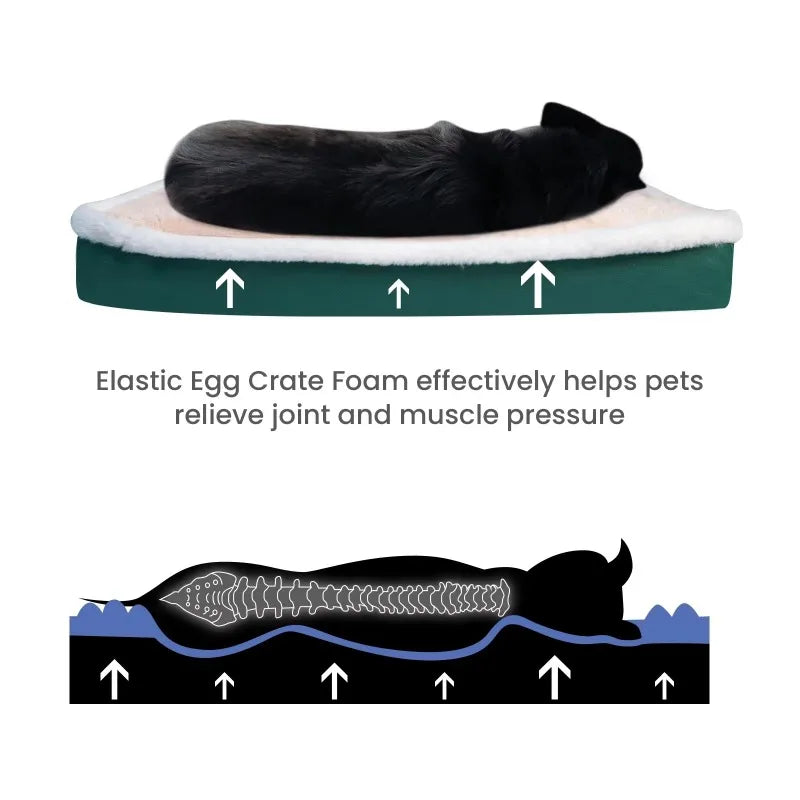 Dog Soft Bed Calming Cat Beds Pet Mattress with Removable Washable Cover Memory Foam Mat Dogs Crate Mats with Non-Slip Bottom