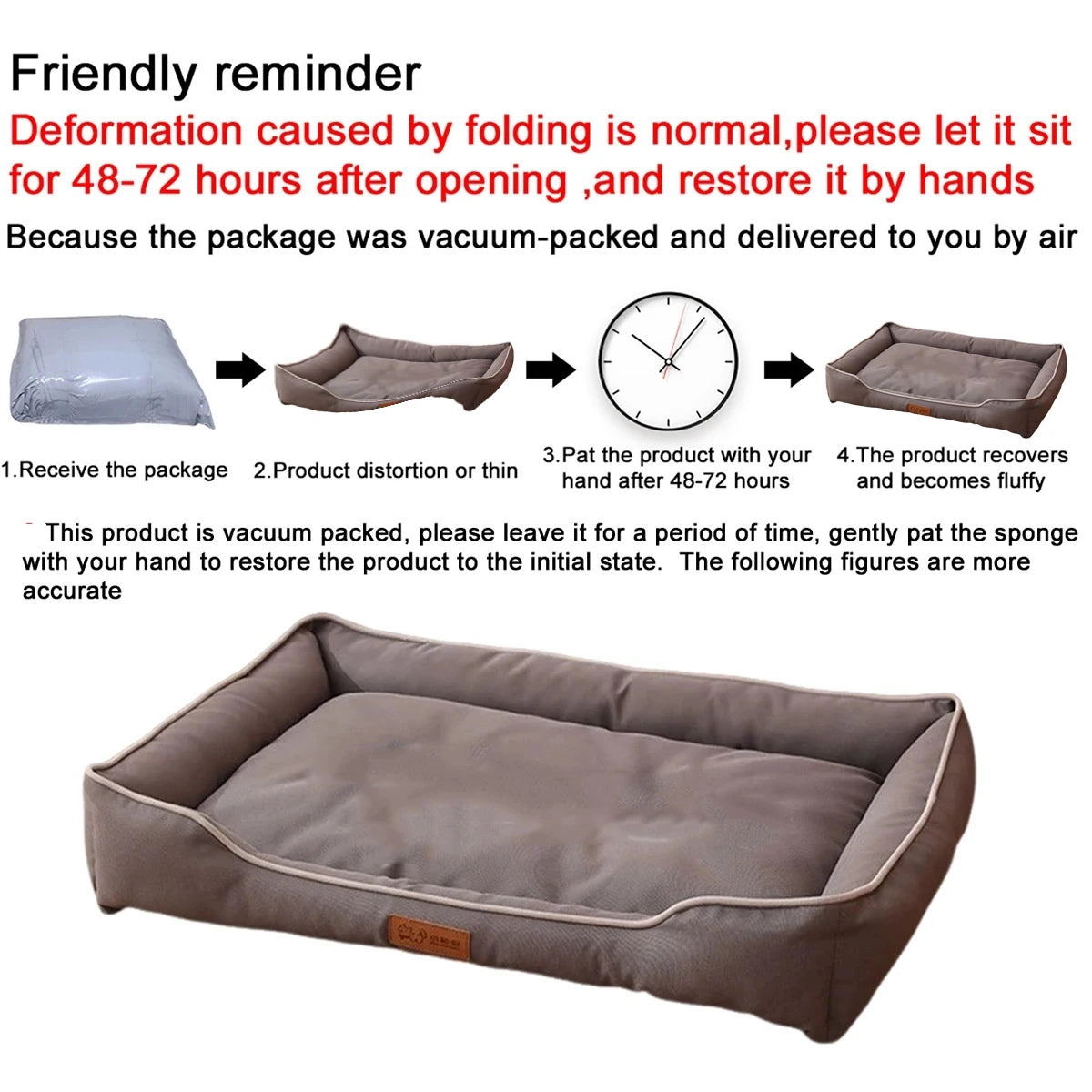 Waterproof Dog Bed 600D Oxford Pet Dogs Beds for All Seasons Thickened PP Cotton Filling Bite-resistant Pet Mat Dog Accessories