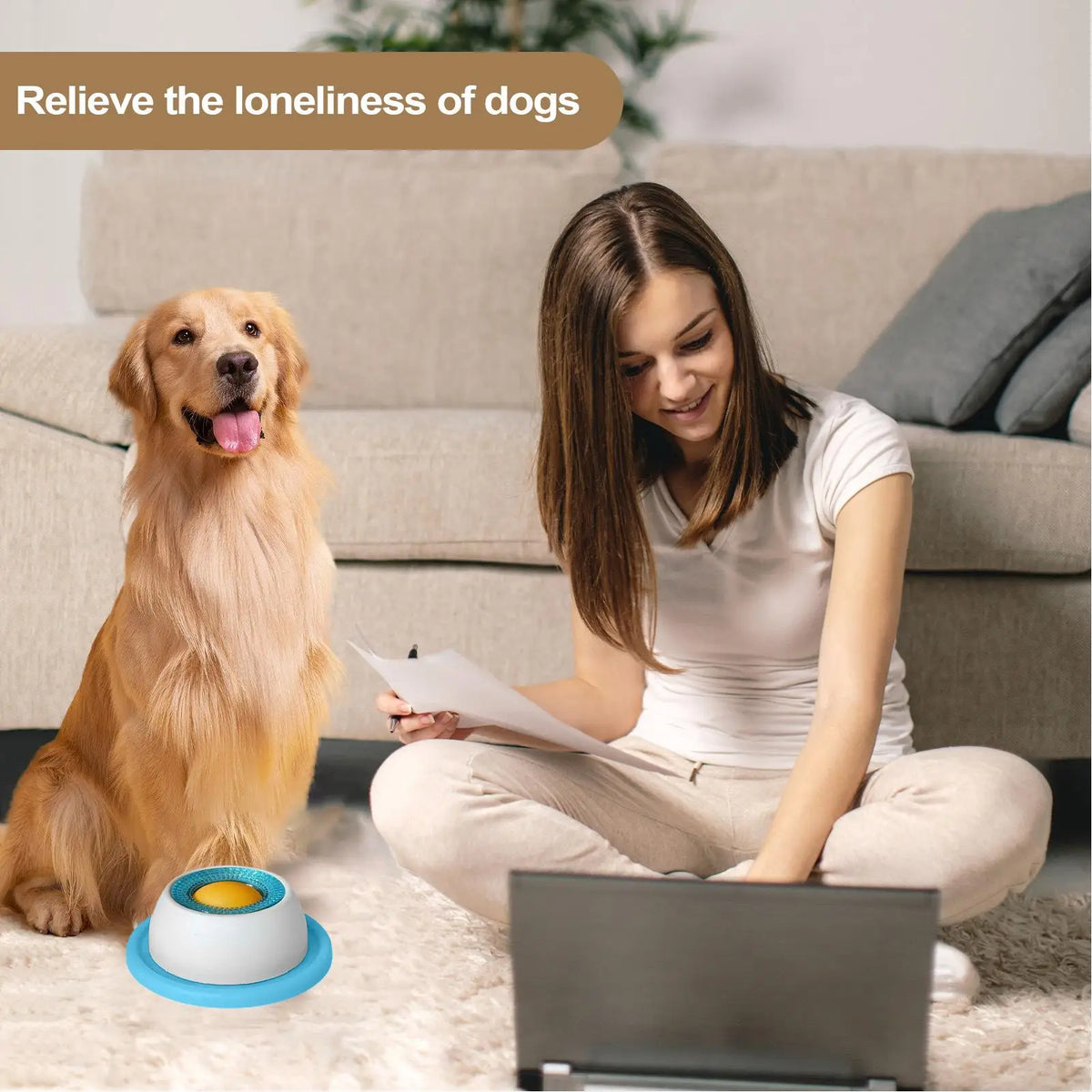 Jouet léche-friandises pour chien – Mangeoire lente anti-glouton