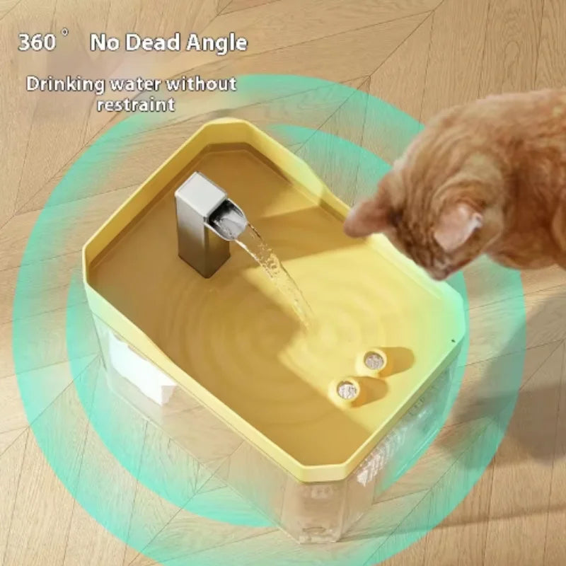 Fontaine à eau USB transparente anti-marche à sec pour chat – Filtre automatique