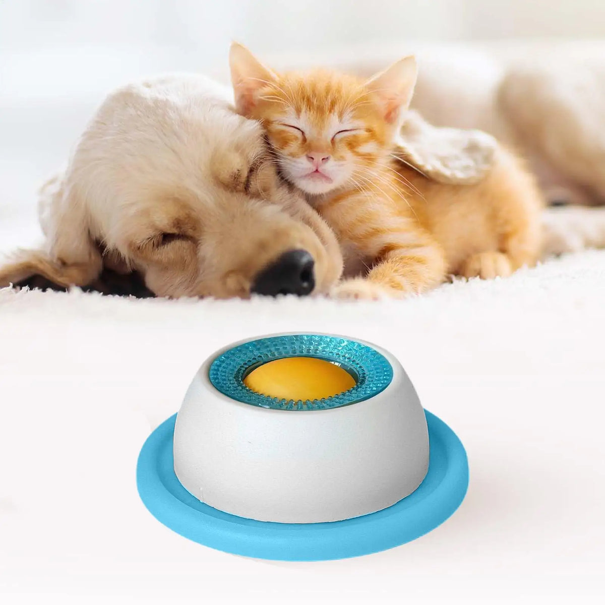Jouet léche-friandises pour chien – Mangeoire lente anti-glouton