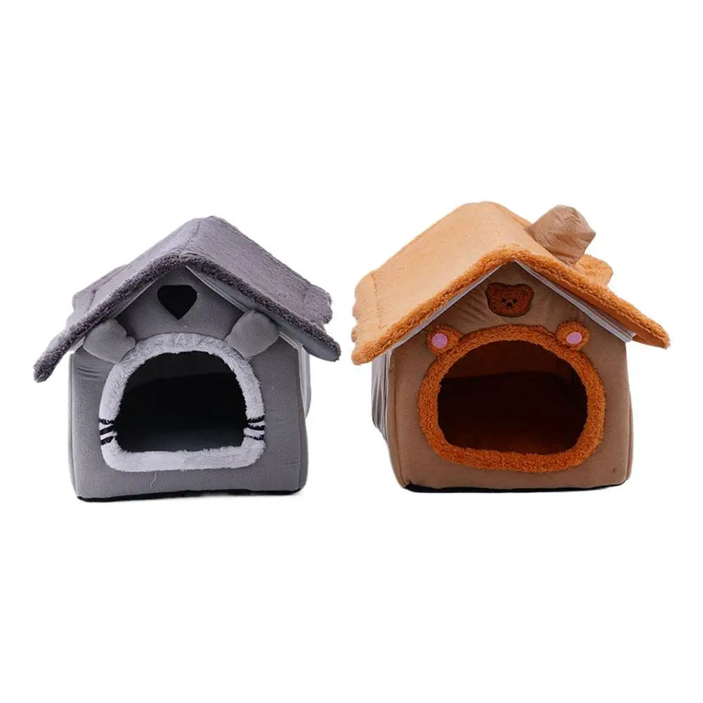 Pet House Bed Cat Cave Dog Kennel Warm Sleeping Bag Cozy Tent Soft Puppy Cushion Mat Indoor Winter Supplies
