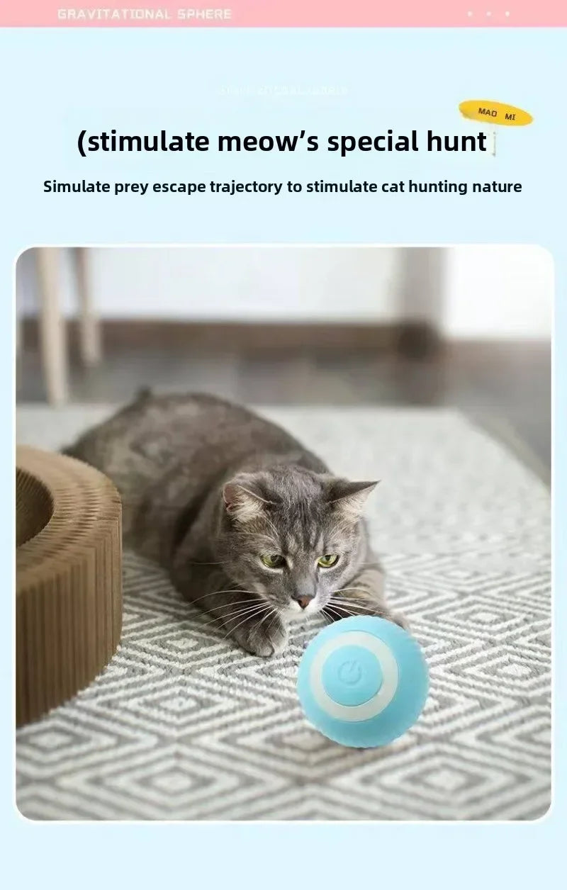 Smart Cat Toy Automatic Rolling Ball Electric Cats Toys Interactive for Pet Training Self-moving Kitten Toys for Indoor Playing