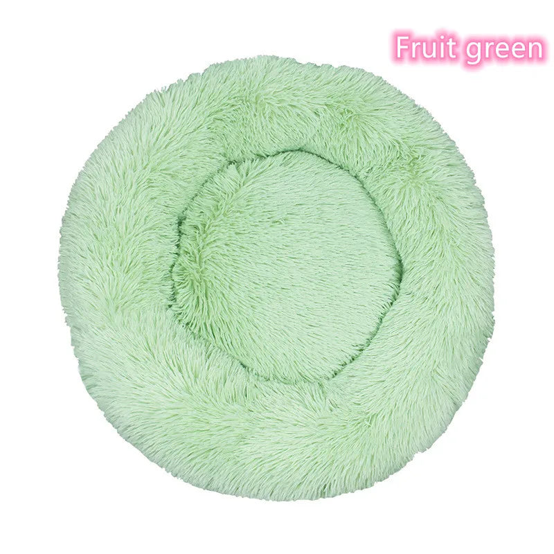 Lit donut super doux lavable pour chat et chien — confort hivernal optimal