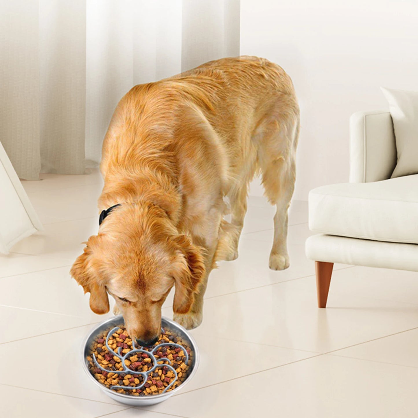 Dog bowl silicone anti-gulp insert – Secure suction cup