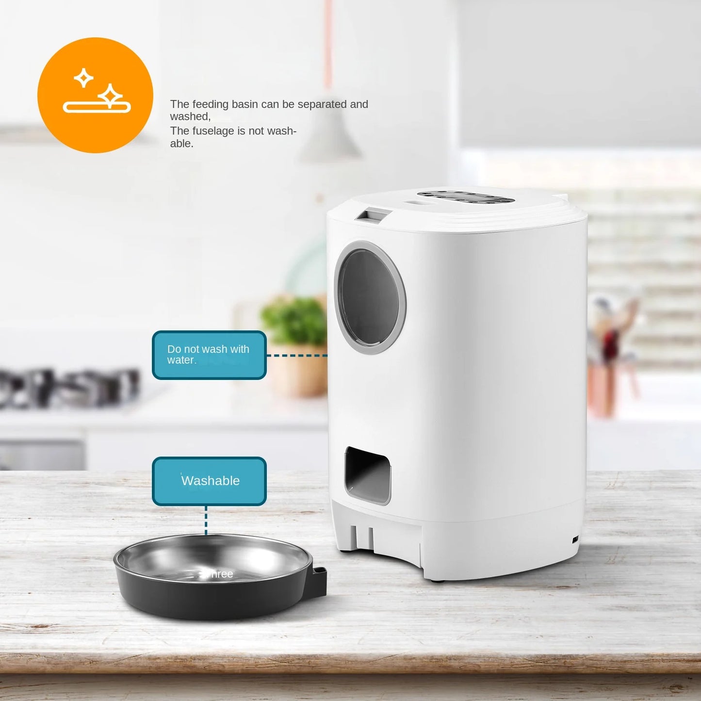 Distributeur intelligent grande capacité avec minuterie, portions programmées et enregistreur vocal