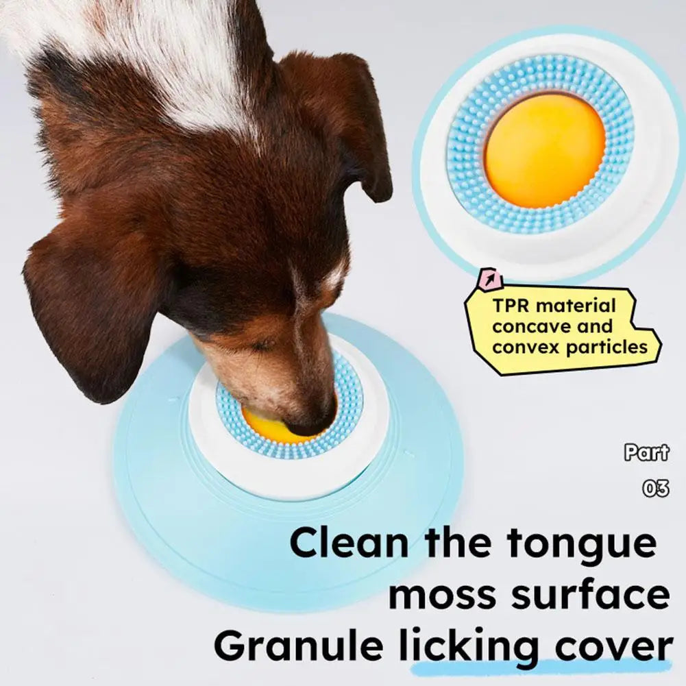 Balle à lécher anti-glouton pour chien et chat – Apaisante, anti-anxiété