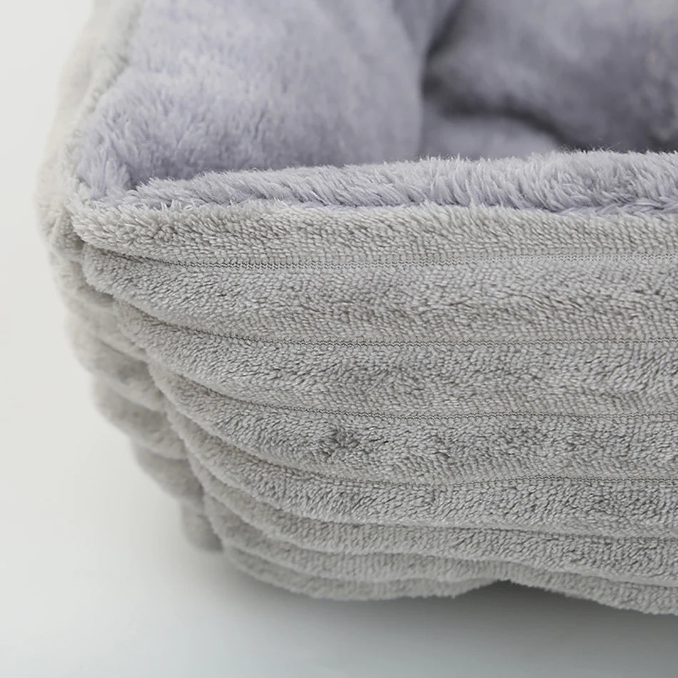Lit canapé carré en peluche apaisant hiver pour petits et moyens chiens et chats