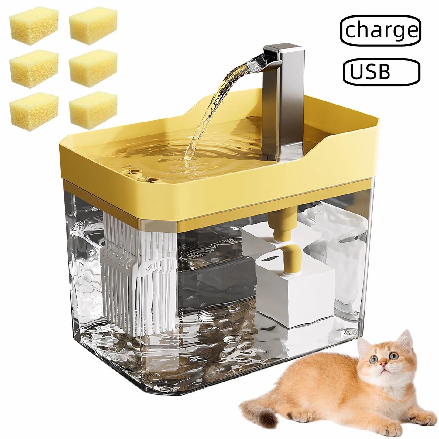 Fontaine à eau automatique USB pour chat et petit animal – Filtre, circulation continue