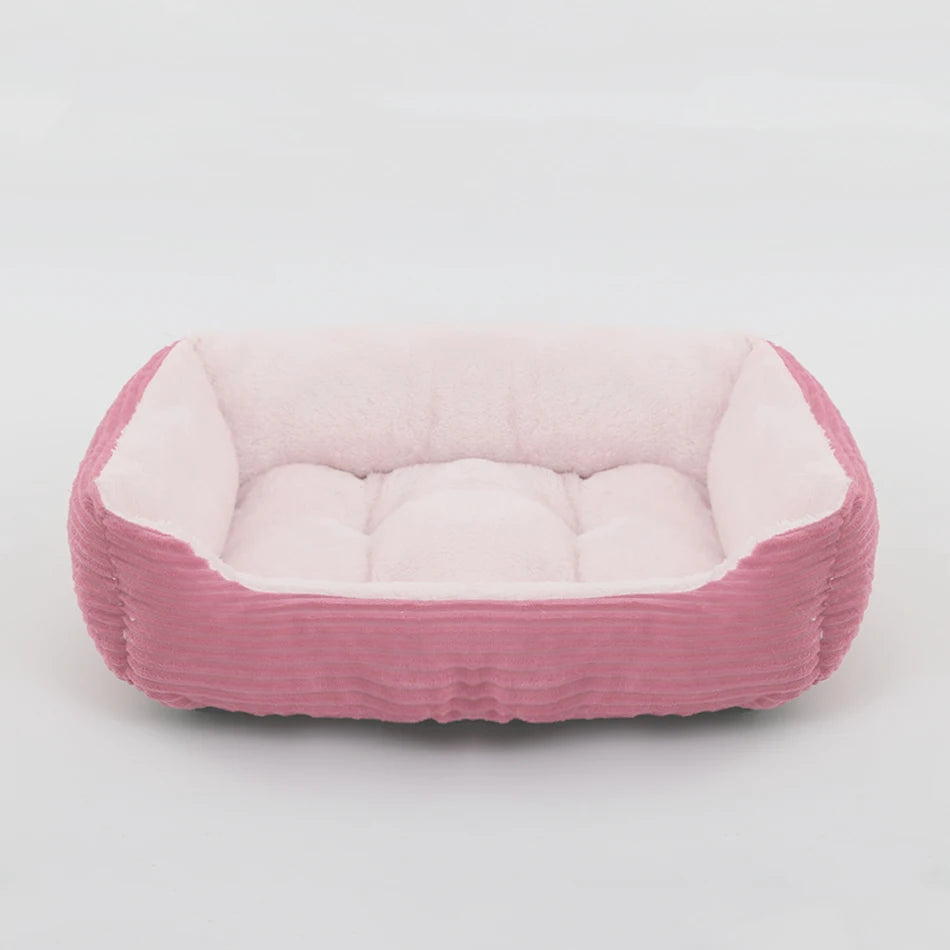 Lit canapé carré en peluche apaisant hiver pour petits et moyens chiens et chats