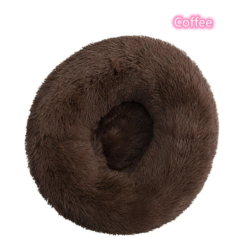 Lit donut super doux lavable pour chat et chien — confort hivernal optimal