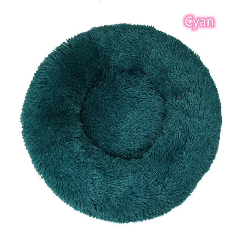 Lit donut super doux lavable pour chat et chien — confort hivernal optimal