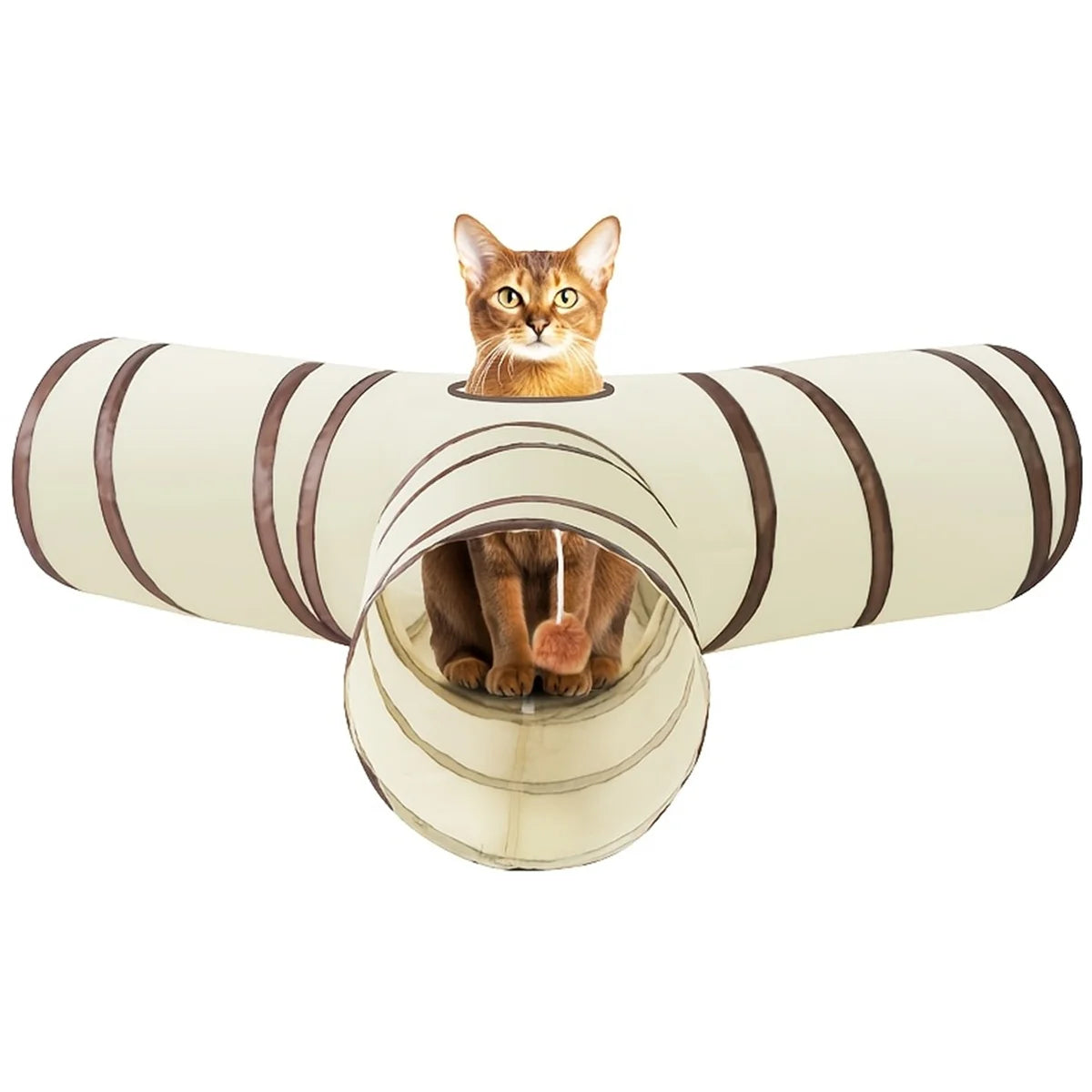 Foldable Cat Tunnel Toy, Collapsible All-in-One Pet Storage Cat Tunnel Toy Suitable for All Seasons