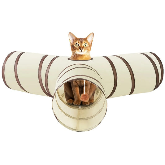 Tunnel pliable tout-en-un pour chat – Rangement intégré, toutes saisons