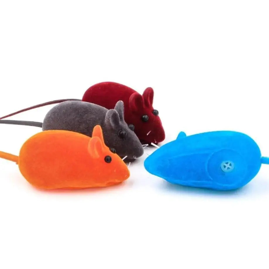 Interactive Cat Mouse Toy with Squeaky Sound, Simulation Rat Toy for Kittens Cats Pet Play Color Random