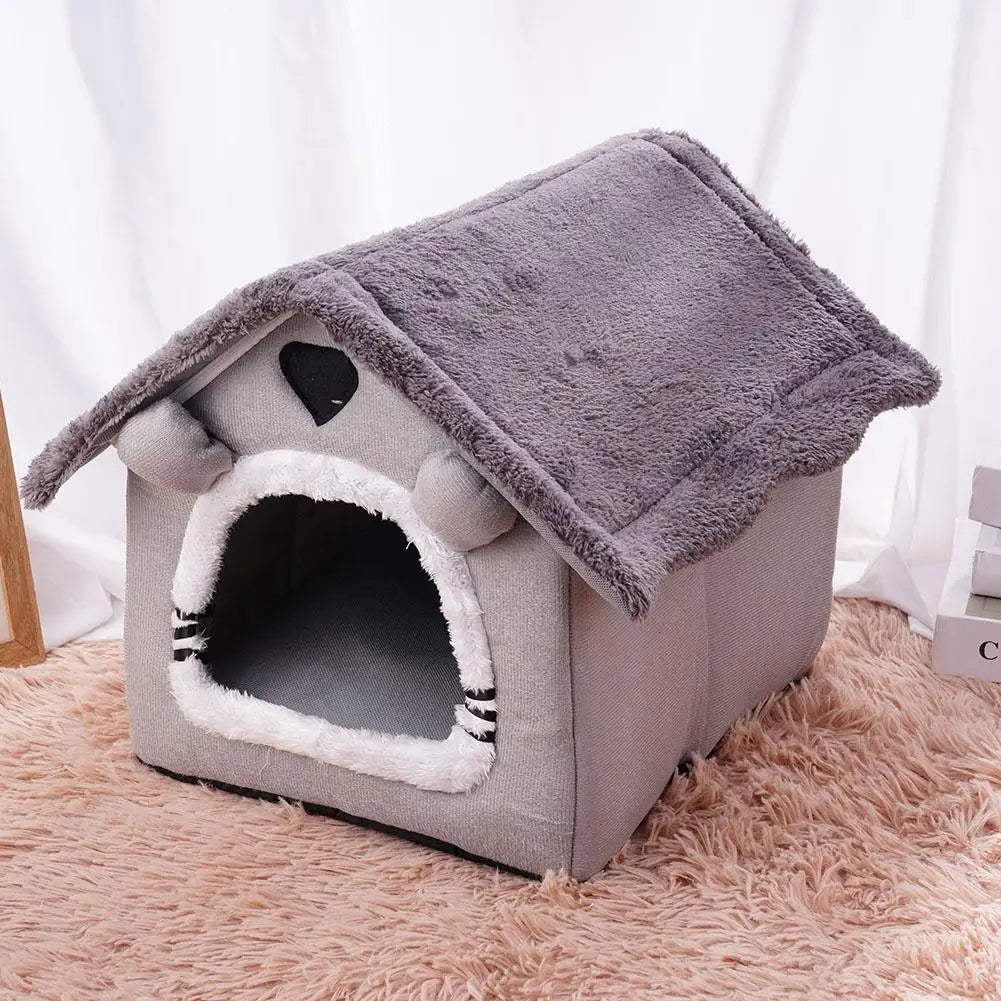 Pet House Bed Cat Cave Dog Kennel Warm Sleeping Bag Cozy Tent Soft Puppy Cushion Mat Indoor Winter Supplies