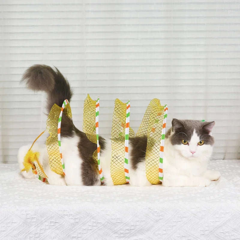 Cat Tunnel Cat Teaser Cat S Tunnel Foldable Cat Tunnel Self Hi Cat Toy with Fake Mouse for Indoor Pet Supplies