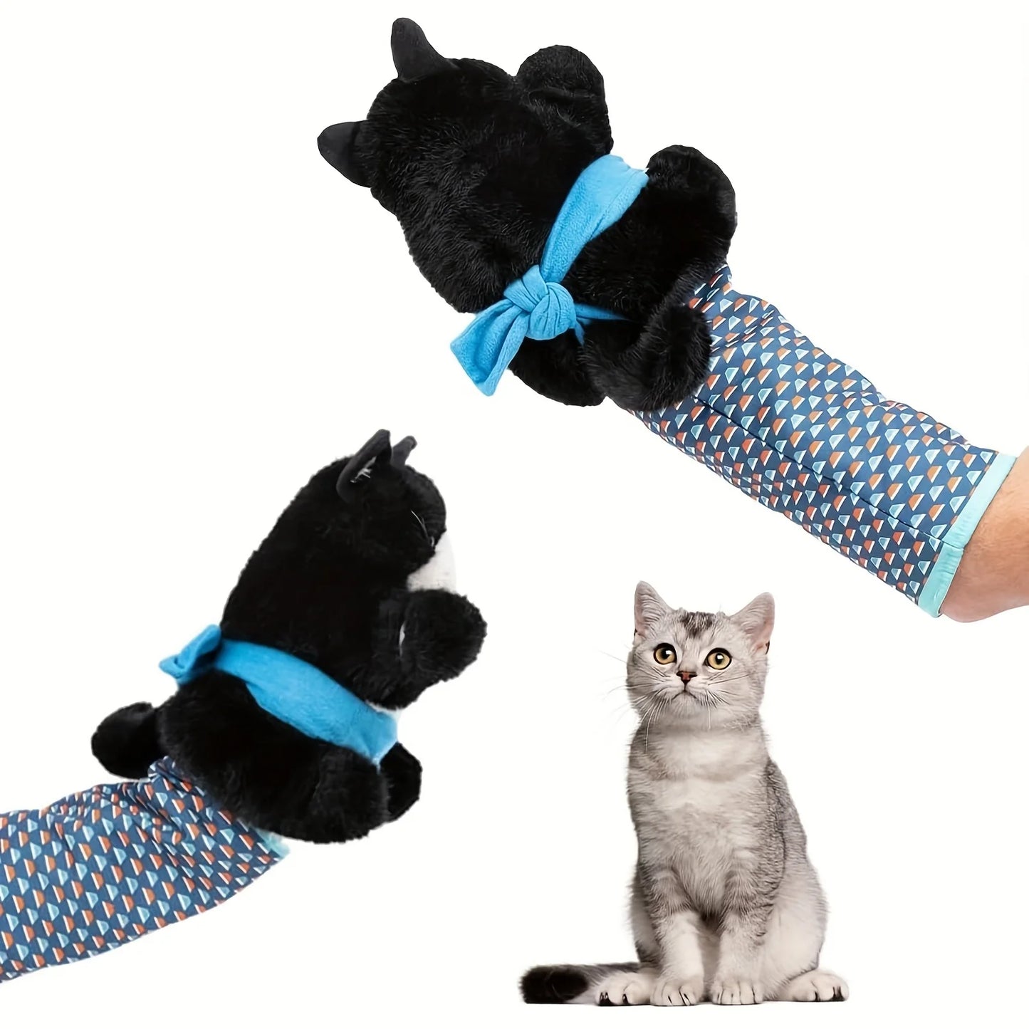 Interactive Cat Wrestling Puppet Toy with Poseable Limbs, Plush Stuffed Animal for Indoor Play, Durable & Safe Cat Toys Dog Toy