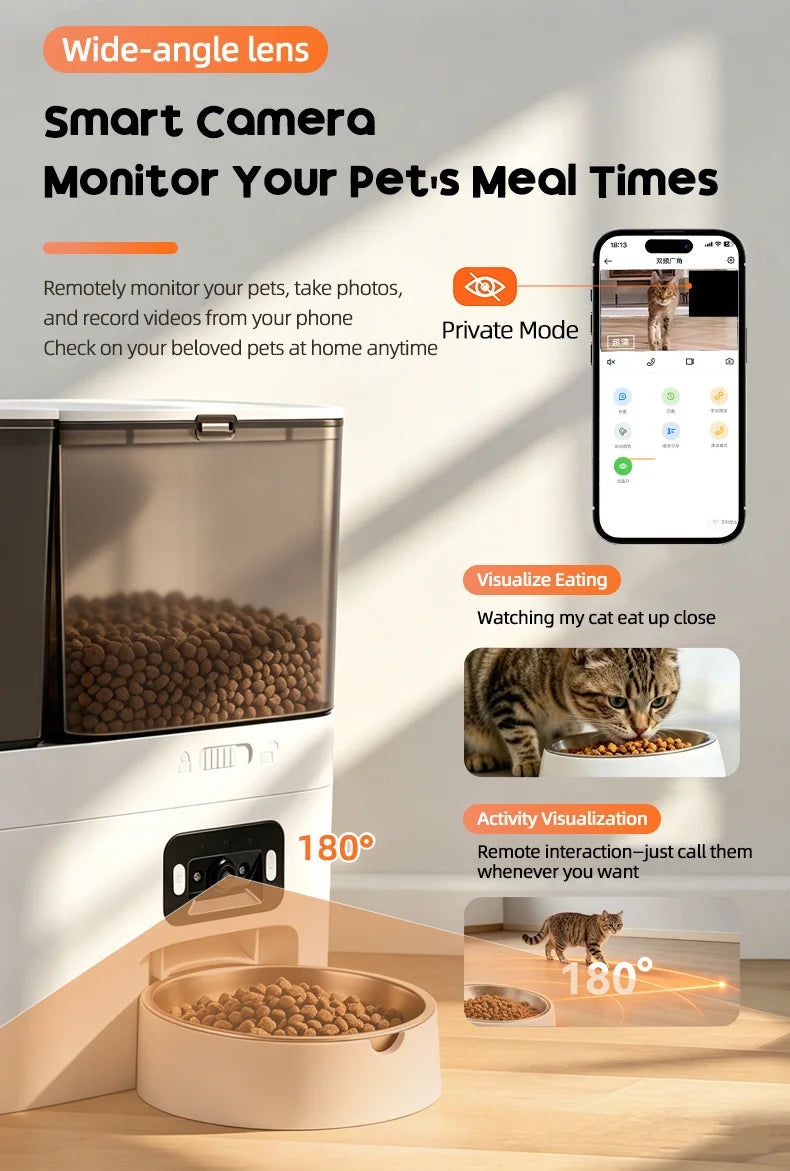 Automatic Camera Automatic Pet Feeder Water Fountain WIFI APP Video Smart Dog 5L Food Dispenser 3L Gravity Water Drinker Bowl