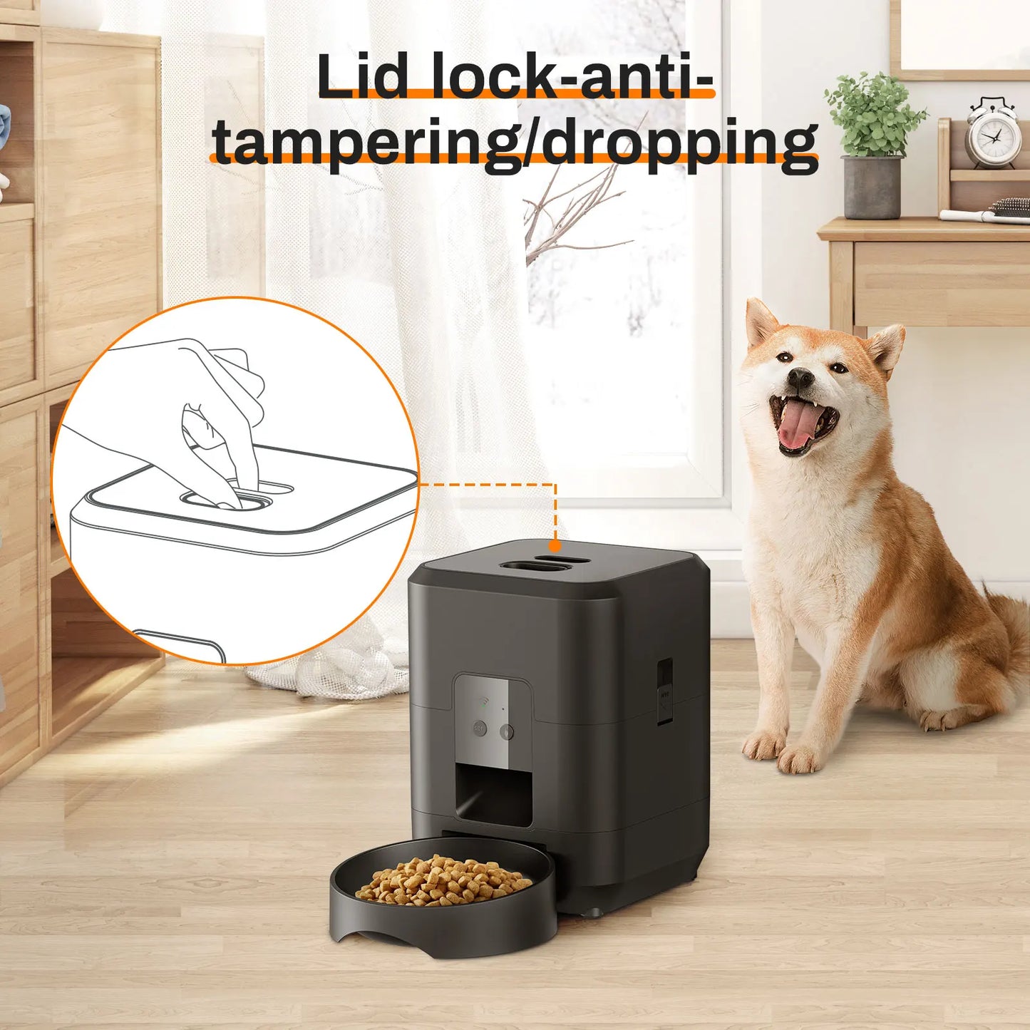 Distributeur intelligent automatique pour chats et chiens avec mangeoire lente et bol