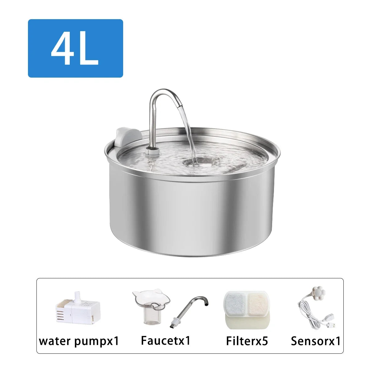 Fontaine à eau automatique en acier inoxydable pour chat et chien – Distributeur intelligent