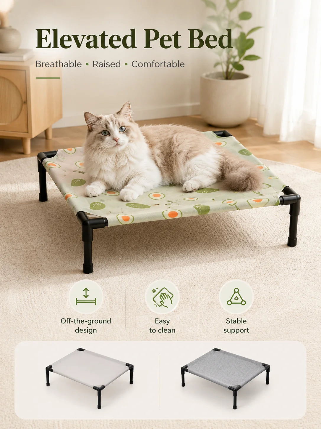 Pet Camping Bed Elevated Bed for Dogs Folding Puppy Camping Bed Cat House Portable Removable Washable Puppy Beds Dog Hammock