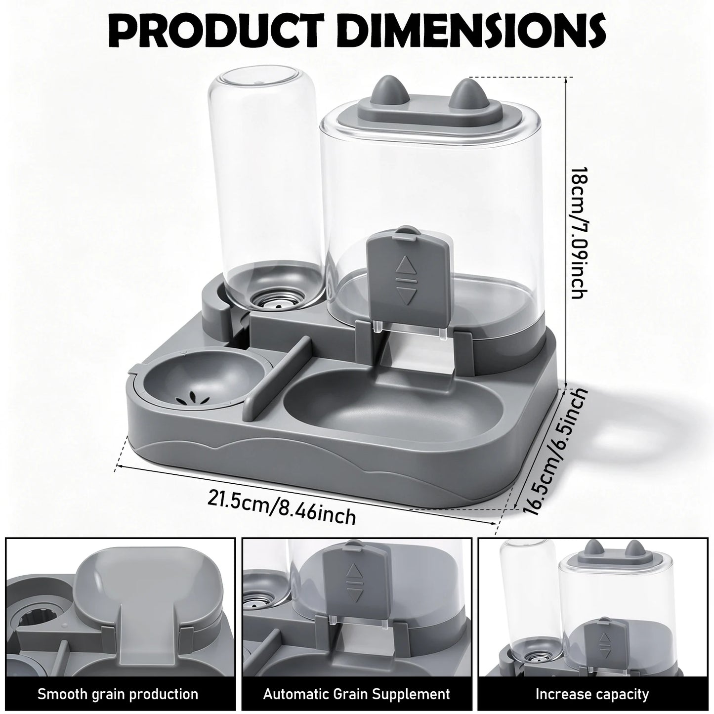 Automatic Pet Food and Water Feeder Large Capacity 2-in-1 Automatic Feeder Dog Cat Food Bowl with Water Fountain Pet Supplies