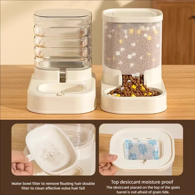 Gravity Pet Feeder and Water Dispenser Set Automatic Dog Feeder and Dog Water Dispenser for Dogs, Cats, Pets, Animals, Large Capaci