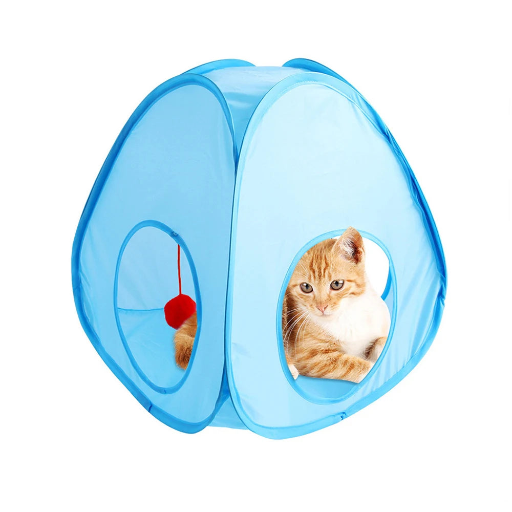 Fun Cat Tunnels Inside Foldable Cube Cat Tent Kitty Puppy Toys Tent House Interesting Pet Tunnel Toy Small Dog Playing Training