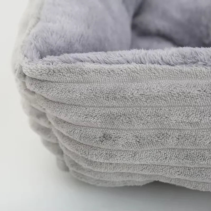 Lit canapé carré en peluche apaisant pour petits et moyens chiens et chats