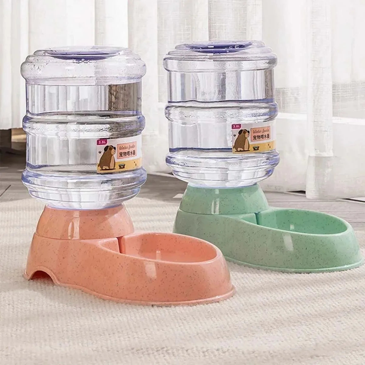 Distributeur automatique de nourriture 3,8L grande capacité avec fontaine à eau pour chats et chiens