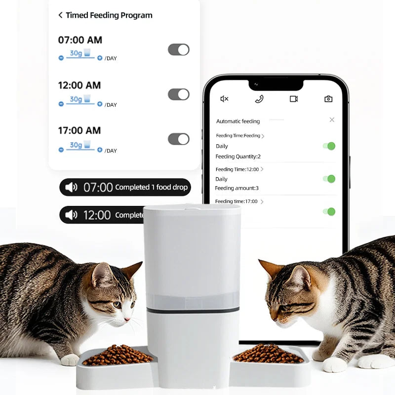 Distributeur automatique de nourriture 6L avec minuterie intelligente et contrôle Tuya pour chiens et chats